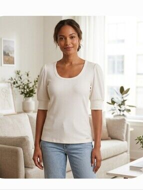 NWT Ophelia Roe Short Sleeve Top 1X Casual Minimalist #34